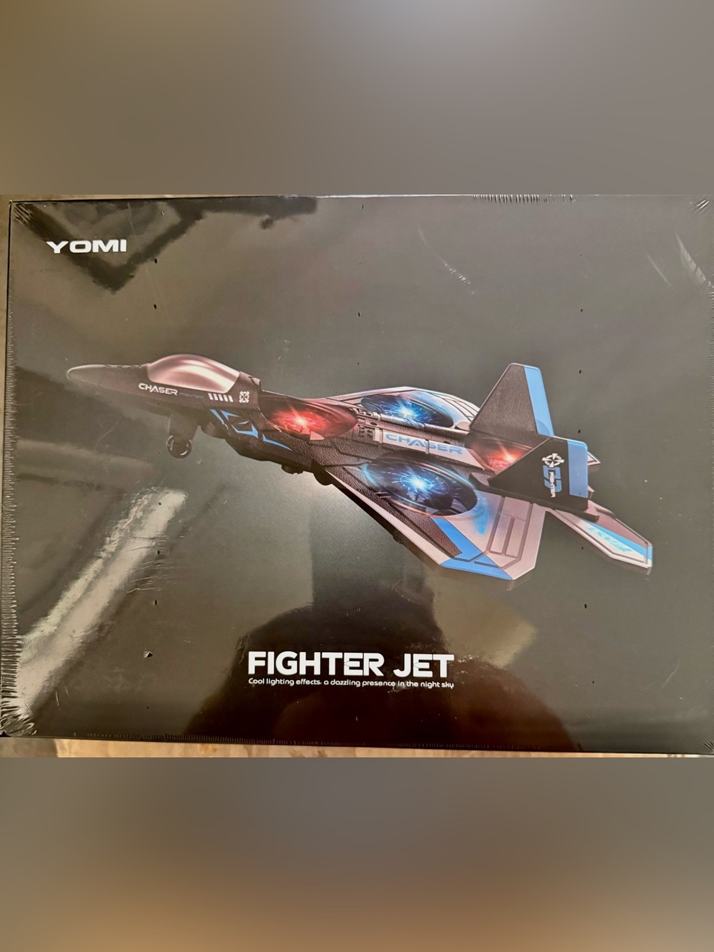 Chaser Fighter Jet Toy - Black with Blue Accents